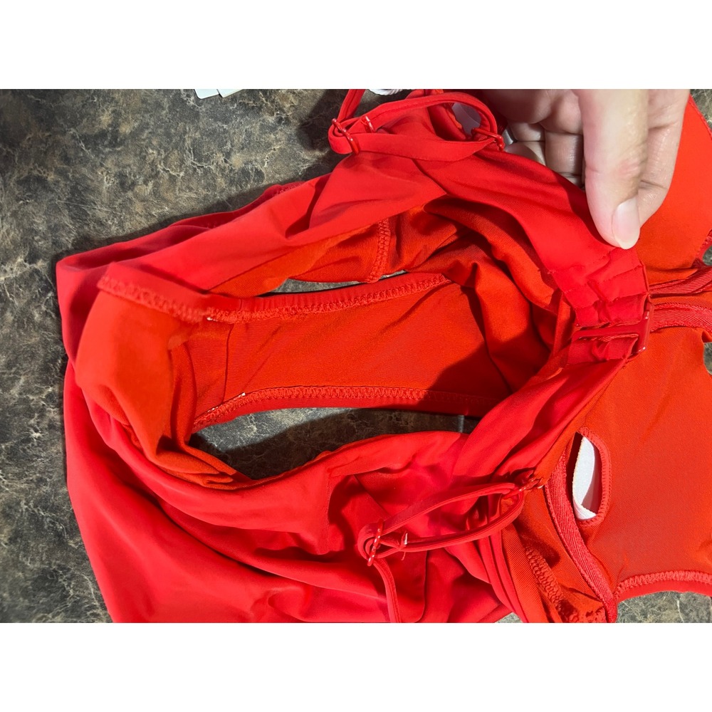 Good American Always Fits Underwire One Piece Swimsuit Bright Poppy Red Size 0 - Picture 8 of 8
